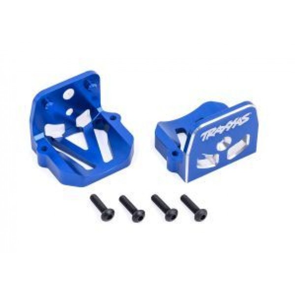 Traxxas Motor mounts, 6061-T6 aluminum (blue-anodized) (front & rear)