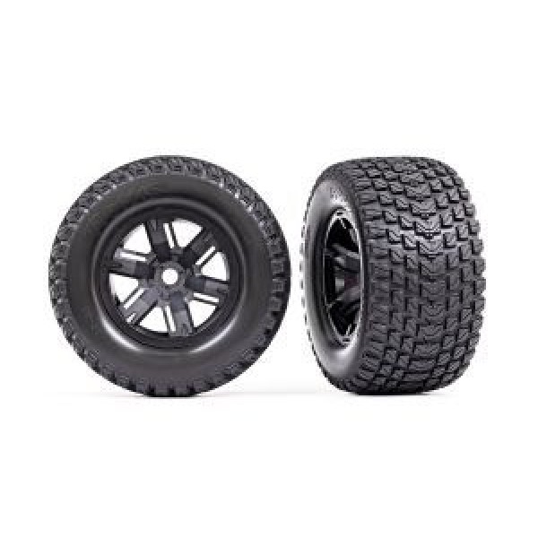 Traxxas Tires & wheels X-MAXX BLACK WHEEL GRAVIX TIRE