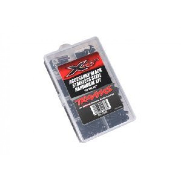 Traxxas Hardware kit, black stainless steel, XRT