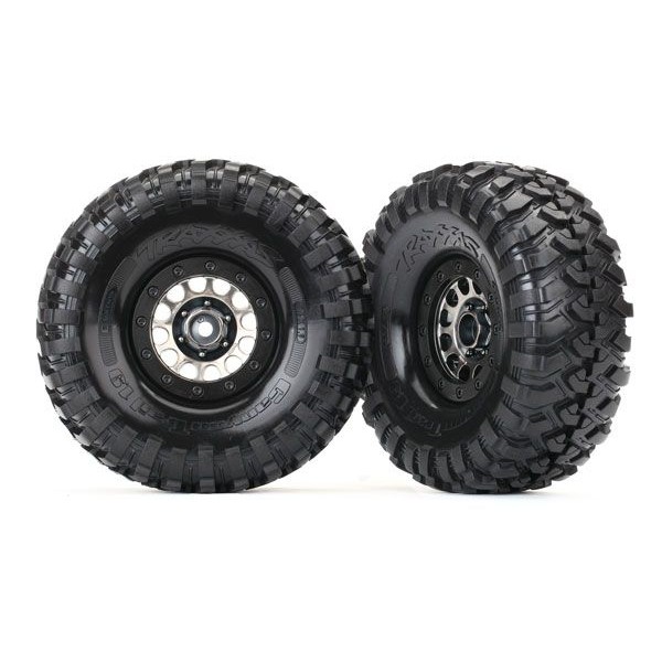 Traxxas Premounts Method 105 1.9” black chrome beadlock wheels (2)