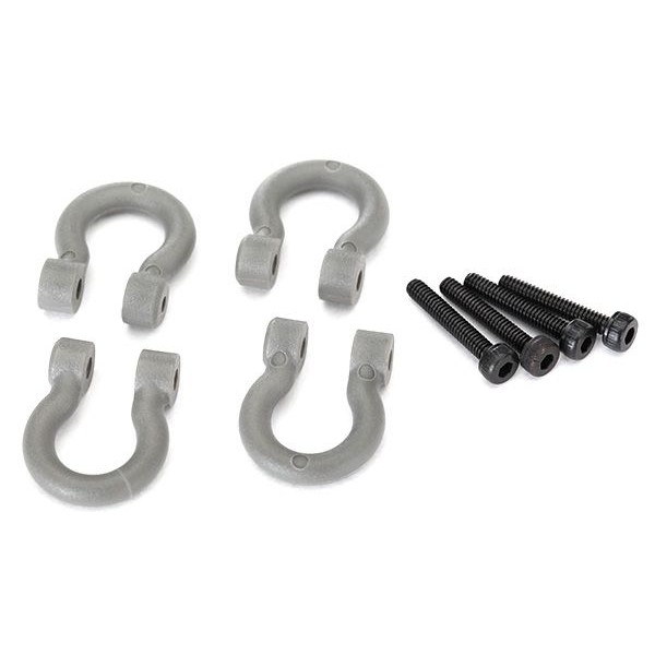 Traxxas Bumper D-Rings, grey (front or rear)/ 2x12 CS (4)