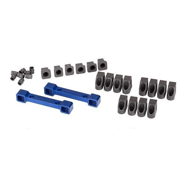 Traxxas Mounts, suspension arms, aluminum (blue-anodized) (front & rear)