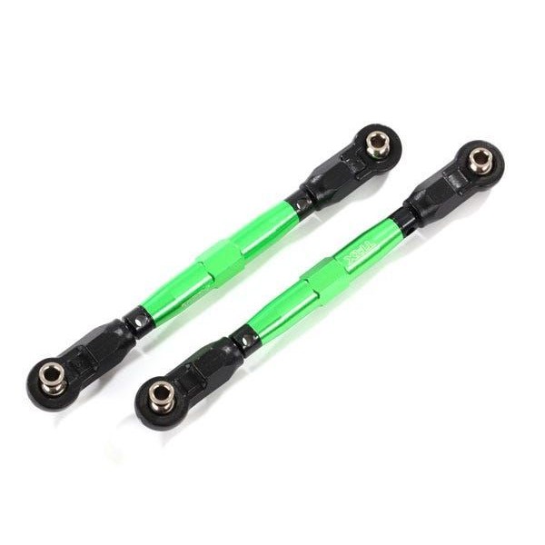 Traxxas Toe links, front TUBES, 7075-T6 aluminum 88mm, green