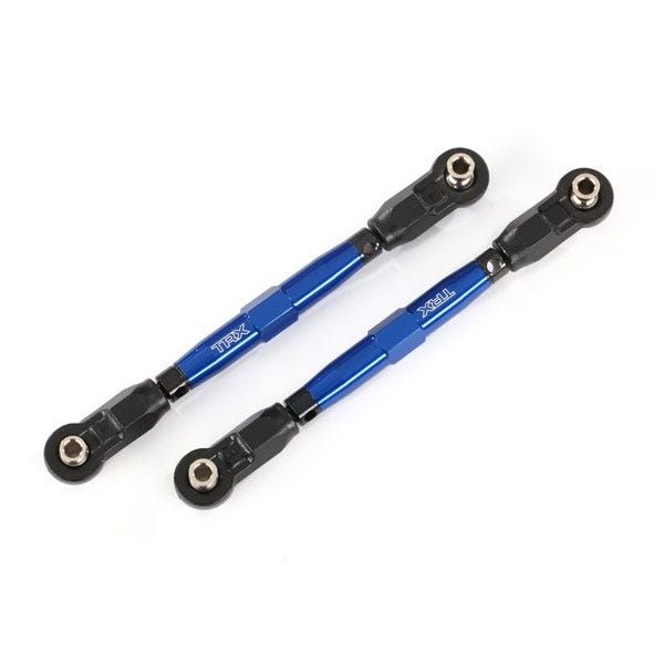 Traxxas Aluminum Toe links, front TUBES 88mm, blue (2)/