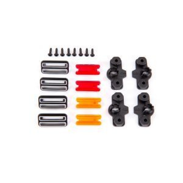 Traxxas Marker light housing (4)/ marker light mount (4)/ marker light lens (red (2), amber (2))/ reverse lens (left & right)/ 1.6x5 BCS (self-tapping) (8)