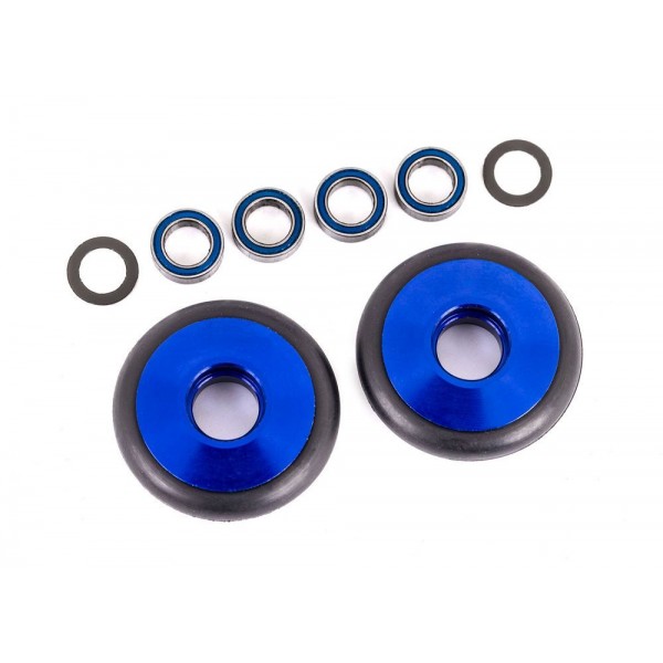 Traxxas WHEELIE BAR WHEELS ALUM BLUE