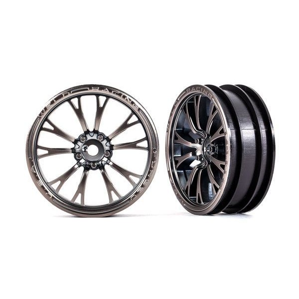 Traxxas Wheels, Weld satin black chrome (front) (2)