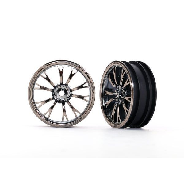 Traxxas Wheels, Weld Black Chrome (front) (2)