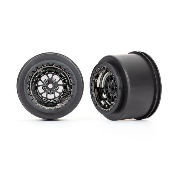 Traxxas Wheels, Weld black chrome (rear) (2)