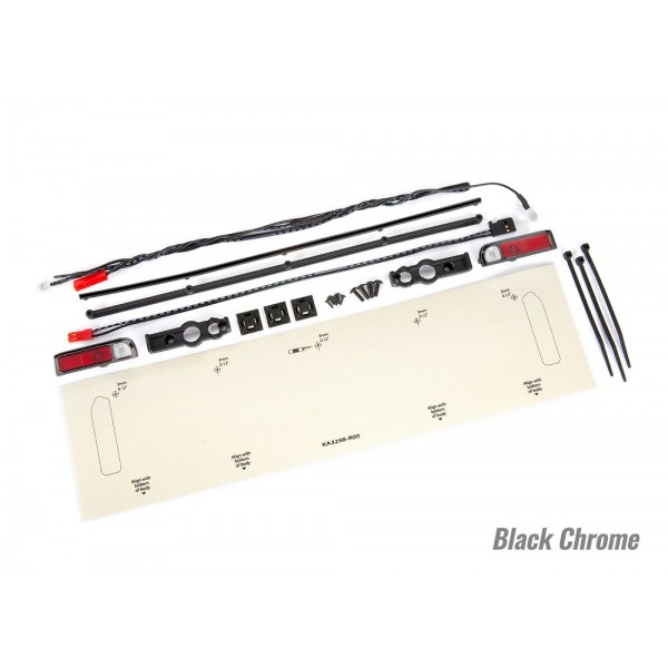 Traxxas LED Lights/Tail Lights, Red, Black Chrome Trim