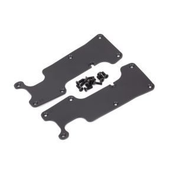 Traxxas Suspension arm covers, black, rear (left and right)/ 2.5x8 CCS (12)