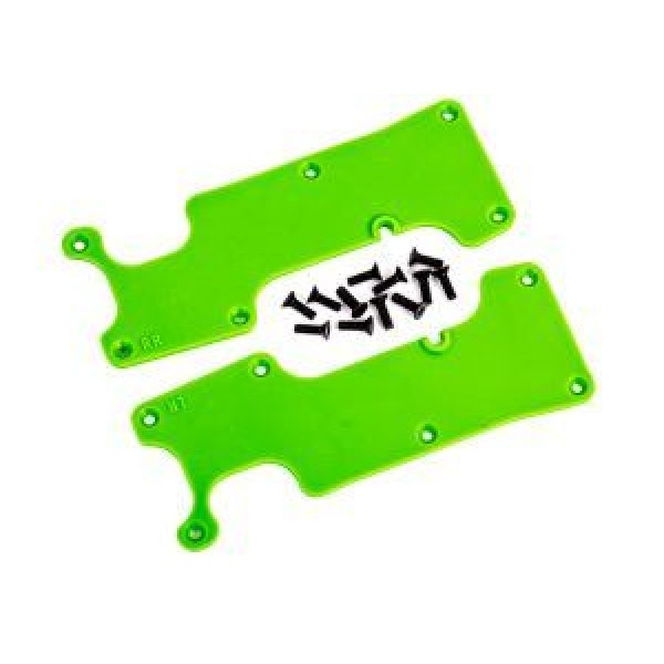 Traxxas Suspension arm covers, green, rear (left and right)/ 2.5x8 CCS (12)