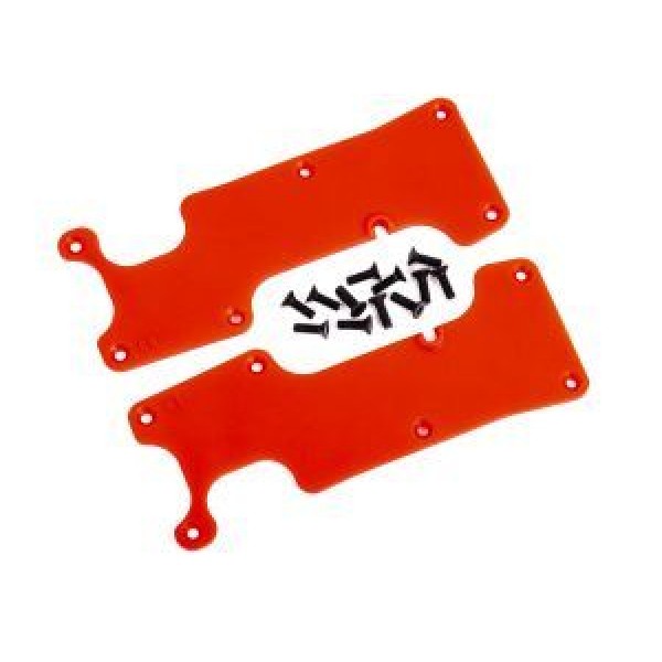 Traxxas Suspension arm covers, red, rear (left and right)/ 2.5x8 CCS (12)