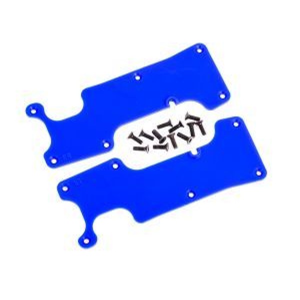 Traxxas Suspension arm covers, blue, rear (left and right)/ 2.5x8 CCS (12)