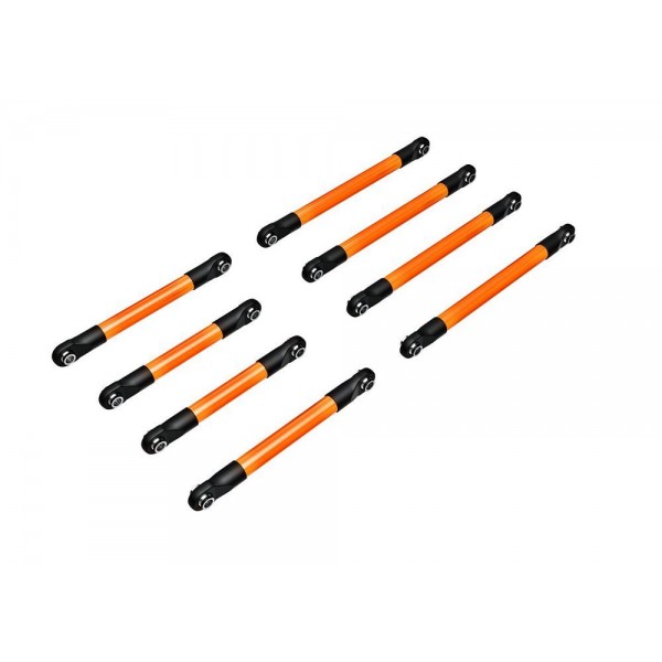 Traxxas Suspension link set, 6061-T6 aluminum (orange-anodized)