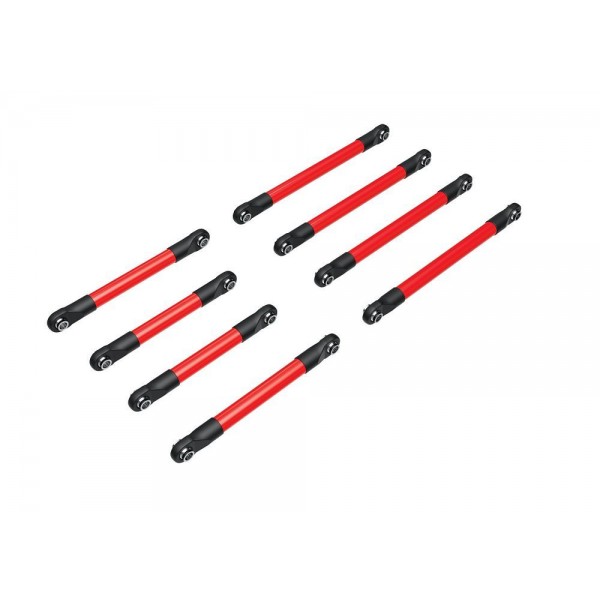 Traxxas Suspension link set, 6061-T6 aluminum (red-anodized)