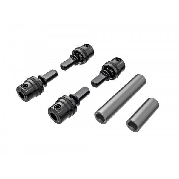 Traxxas Driveshafts, center, male (steel) (4)/ driveshafts, center, female, 6061-T6 aluminum
