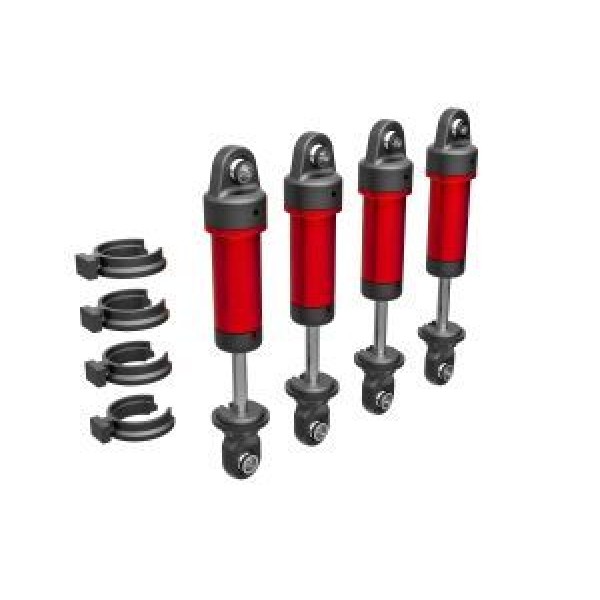 Traxxas Shocks, GTM, Aluminum, Red (fully assembled w/o springs) (4)