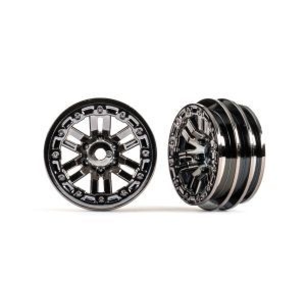 Traxxas Wheels, 1.0" (black chrome) (2)