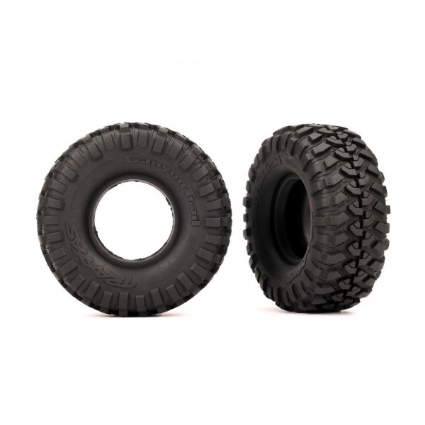 Traxxas Tires & wheels, assembled (black 1.0" wheels, Canyon Trail 2.2x1.0" tires) (2)