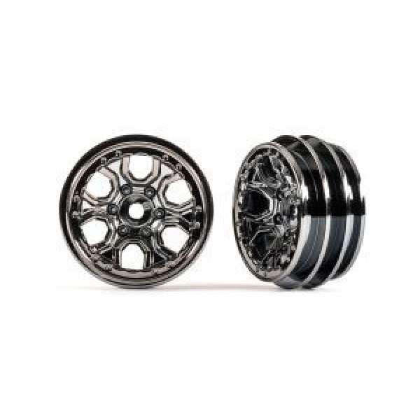 Traxxas Wheels, 1.0" (black chrome) (2)