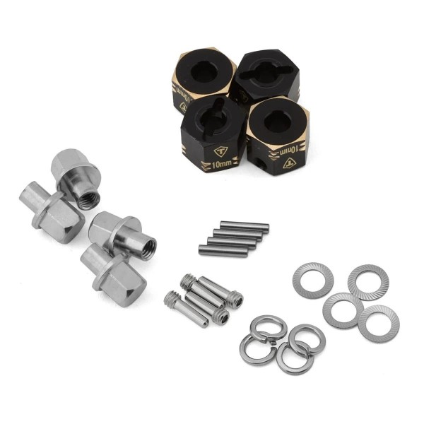 Treal Hobby Capra/SCX10 III 12mm Brass Extended Wheel Hex Adapters (+10mm) (4)