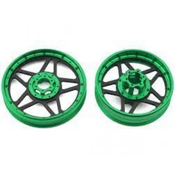 Treal Hobby Losi Promoto MX CNC Aluminum Wheel Set w/Carbon Spokes (Green)