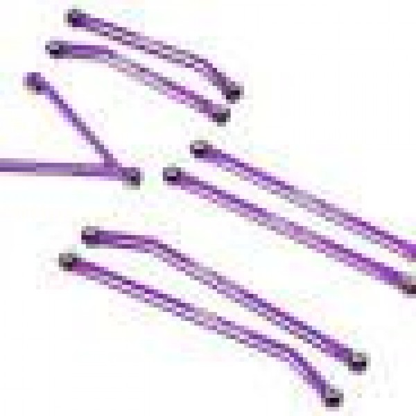 Treal Hobby Axial SCX24 Aluminum High Clearance Link Set (Purple) (7) (Gladiator)
