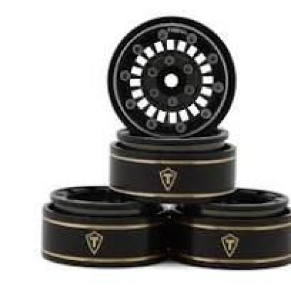 Treal Hobby Type C 1.0" Brass Beadlock Crawler Wheels (4) (Grey) (27.3g)