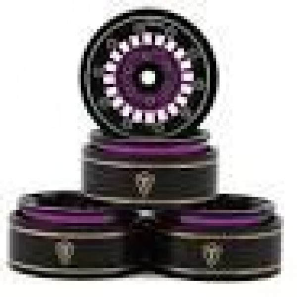 Treal Hobby Type C 1.0" Brass Beadlock Crawler Wheels (4) (Purple) (27.3g)