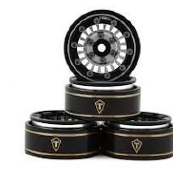 Treal Hobby 1.0" Brass Beadlock Crawler Wheels (4) (Silver) (27.3g)