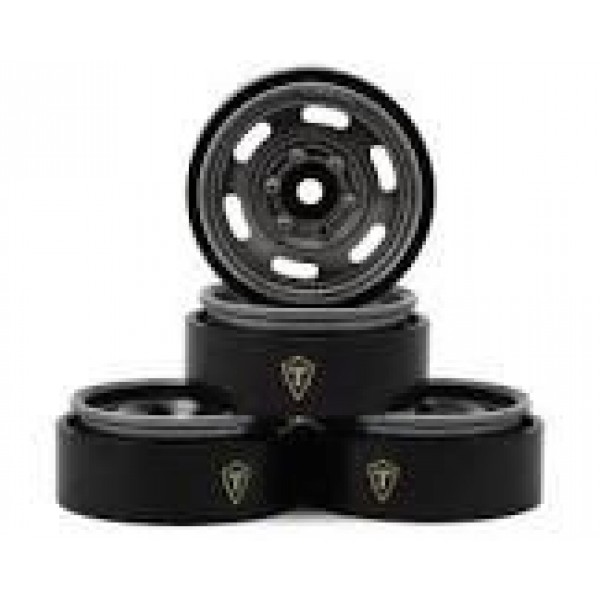 Treal Hobby Type E 1.0" 6-Slot Beadlock Wheels (Titanium) (4) (21.9g)