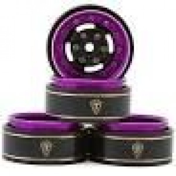 Treal Hobby Type F 1.0" Deep Dish Beadlock Wheels (Purple) (4) (27g)