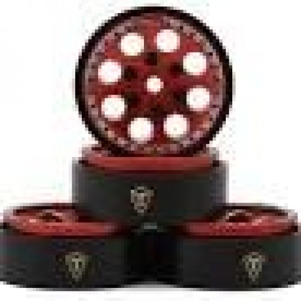 Treal Hobby 1.0" 8-Hole Beadlock Wheels (Red) (4) (22g)