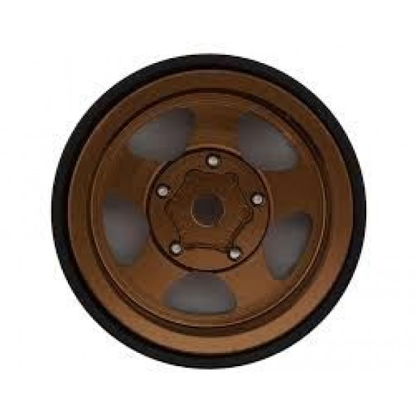 Treal Hobby 1.0" Beadlock Wheels (4) (Black/Bronze) (22.4g)