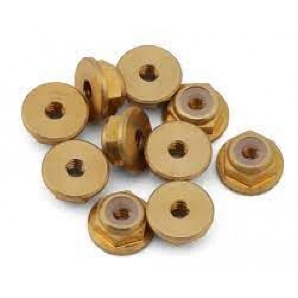 Treal Hobby Axial SCX24 Brass Nylon Lock Nuts (2x0.4mm) (10)