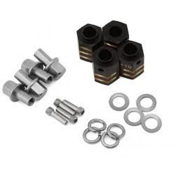Treal Hobby Traxxas TRX-4 Brass Extended Hex Hubs (Black) (4) (+10mm)