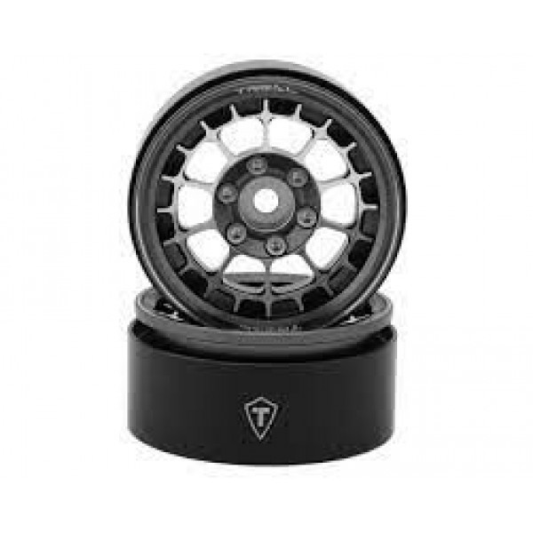 Treal Hobby Type A 1.9'' Spoked Beadlock Wheels (Titanium) (2)