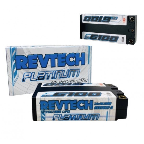 Trinity Revtech 6100mAh 7.6v Lipo-Hi-Voltage Battery Shorty Pack with 5mm Bullet Connectors