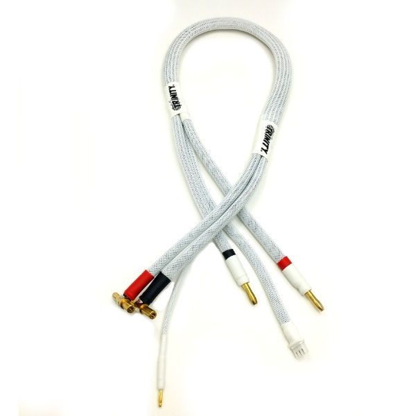 Trinity Pro Charge Cable with 4mm/5mm Bullet Connectors, White
