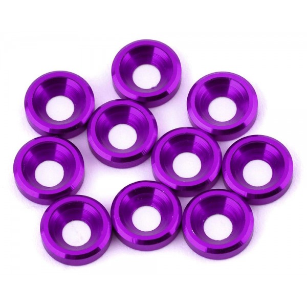 V-Force Designs 3mm Countersunk Washers (Purple) (10)
