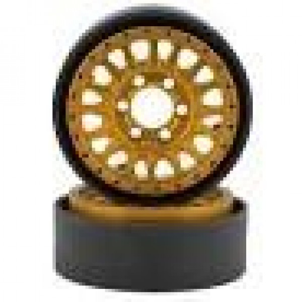 Vanquish Products KMC KM445 Impact 1.9" Beadlock Crawler Wheels (Gold) (2)