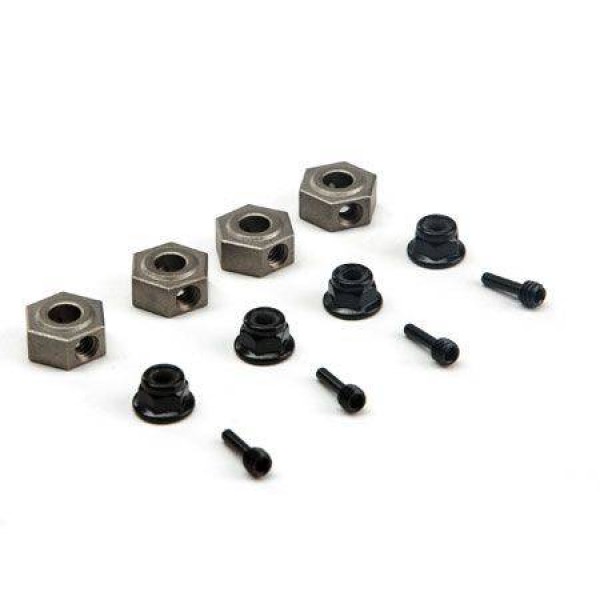 Vaterra Wheel Hex Pins and Serrated Lock Nut ASN (4)