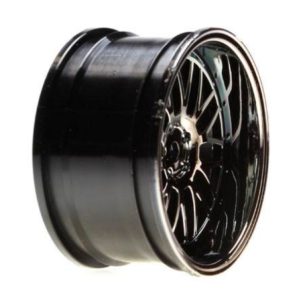 Vaterra Deep Mesh Rear Wheels, 54x30mm, Black Chrome (V100) (2)