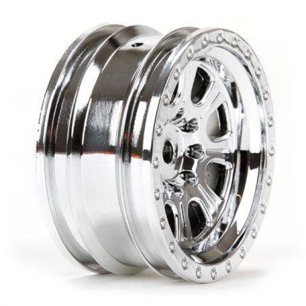 Vaterra Front/Rear 8 Spoke 1.9" Wheels, Chrome (Ascender) (4)