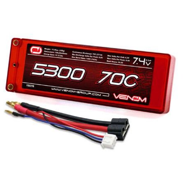 Venom LiPo Battery 5300mAh 70C 7.4V (2S) with Universal Connector