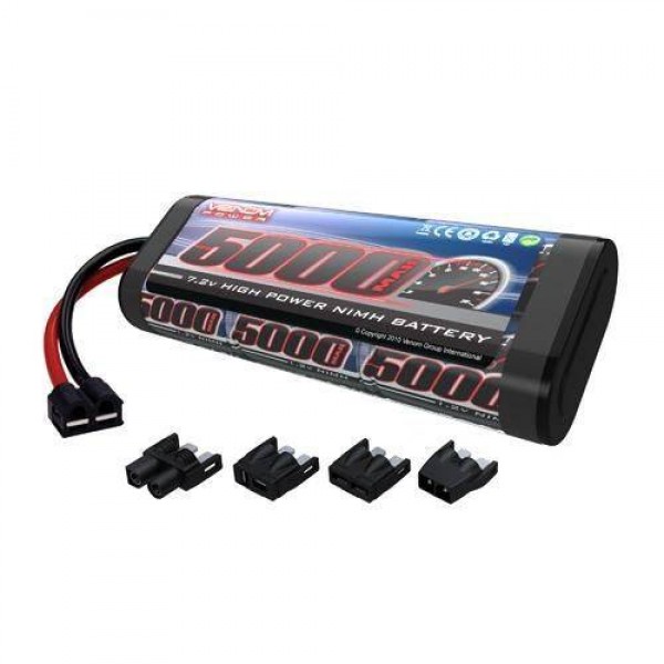 Venom Nimh Battery with Universal Connector, 5000mAh/7.2V/6S