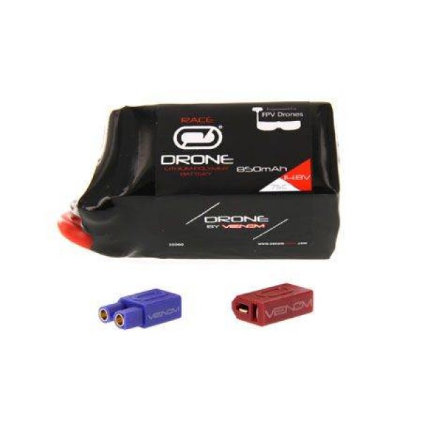 Venom 75C 14.8V 850mAh 4S Drone Race LiPo :Univ 2.0 Plug