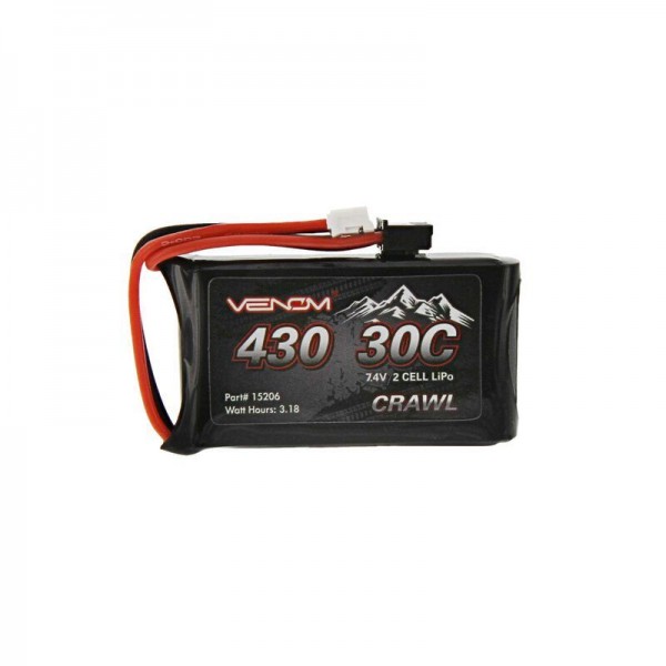 Venom 7.4V 430mAh 2S 30C Lipo Battery with Jst-ph 2.0 Connector (SCX24)