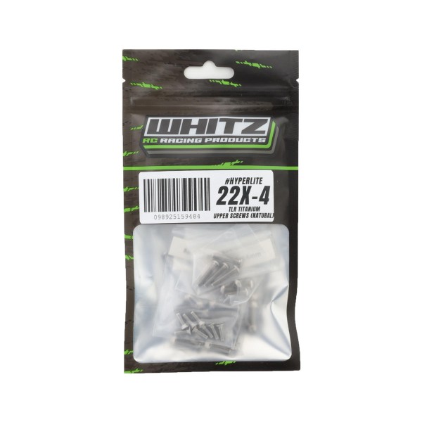 Whitz Racing Products Hyperlite TLR 22X-4 Titanium Upper Screw Kit, Silver (2.5mm Deep Socket)